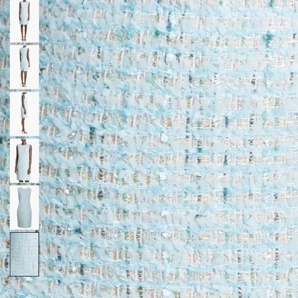 St. John Collection Light Blue Tweed Mini Dress